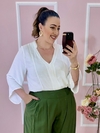 Blusa Sonia Plus Size Manga 7/8 Decote V - comprar online