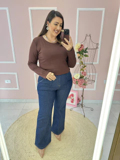 Blusa Plus Size Canelada Manga Longa Flanelada - loja online
