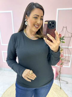 Blusa Plus Size Canelada Manga Longa Flanelada - comprar online