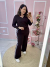 Conjunto Andressa Blusa Manga Longa Decote V Pantalona Plus Size - comprar online