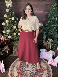 Blusa Lívia Lurex Manga Curta Plus Size