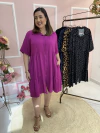 Vestido Plus Size Meire Curto Viscolinho Manga Curta e Botões - comprar online