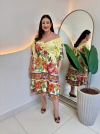 Vestido Naiene Viscolinho Ombro a Ombro Tropical Plus Size