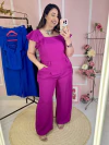 Conjunto Plus Size Alfaiataria Cropped Alça Babado e Pantalona - comprar online