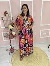 Vestido Plus Size Fluity Manga Curta Estampado - comprar online