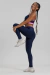 Legging Fashion Azul Marinho com Rosa - comprar online