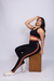 Legging Power Preto com Marrom