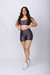Conjunto Gloss Cinza com Rosa - Short - OLYN FIT