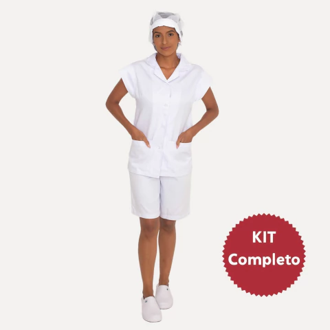 Uniforme Completo babá Branco (Jaleco + Bermuda) - comprar online