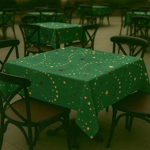 Toalha de Mesa Natalina Verde 1,50x1,50 Quadrada - comprar online