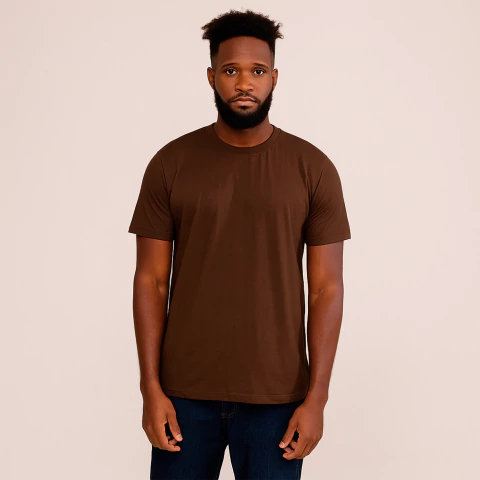 Camisa Marrom de Algodão Premium Masculina - comprar online