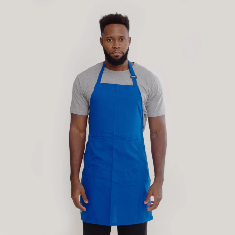 Avental Azul Royal Com Bolso Oxford