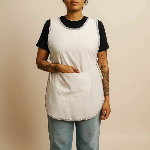 Bata Branca Com Detalhe Xadrez Oxford