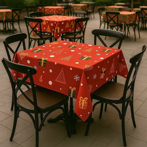 Toalha de Mesa Árvore Natal 1,50x1,50 Quadrada