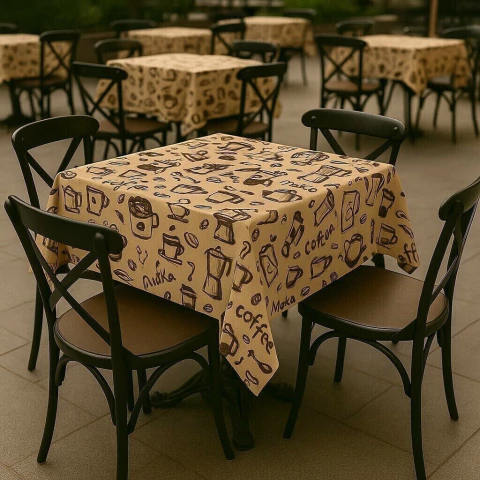 Toalha de Mesa Café 1,50x1,50 Quadrada