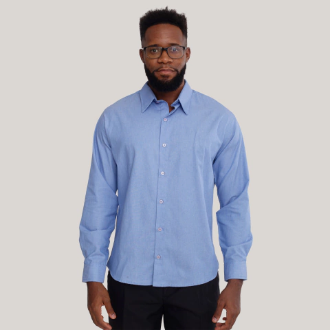 Camisa Social Unioffice Azul Claro