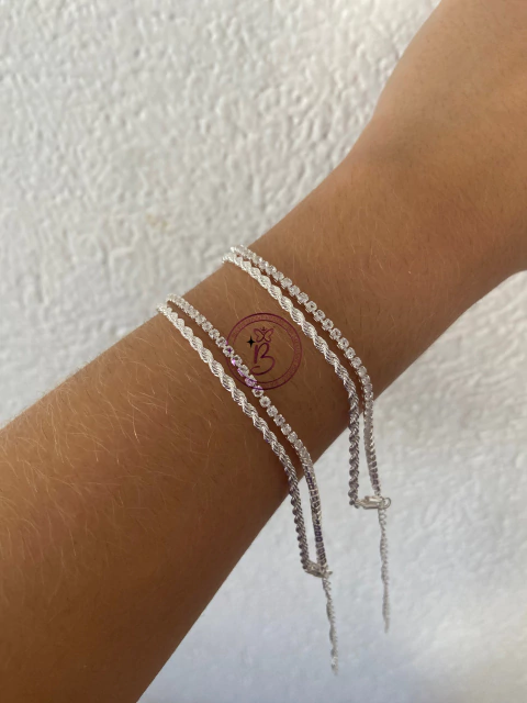 Pulseira dupla cordão baiano e riviera