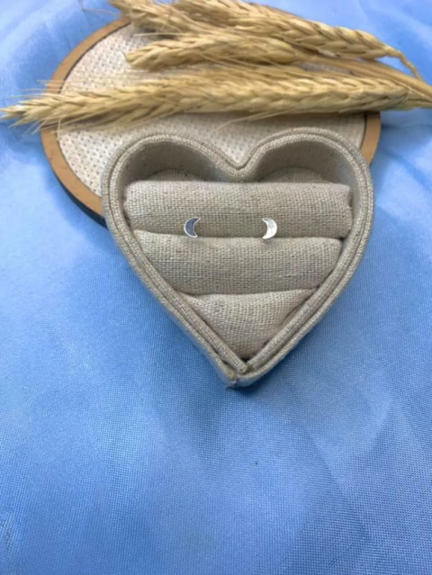 Brinco lua lisa fixa infantil tarraxa baby Prata925