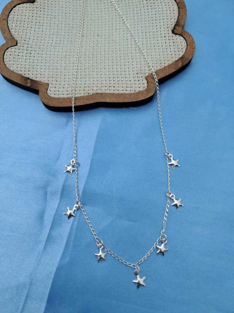 Chokers com sete estrela pendentes Prata925