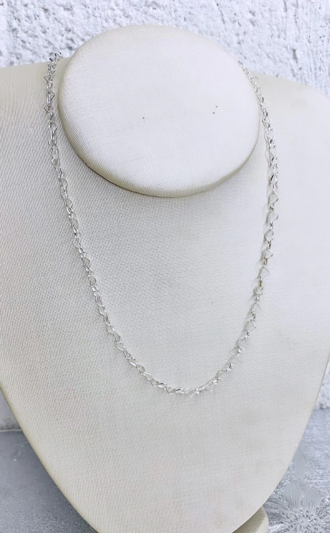 Corrente elo coração vazado 50cm 4.0gr Prata925