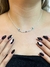 Choker Cinco Zircônias cores marinhas prata925