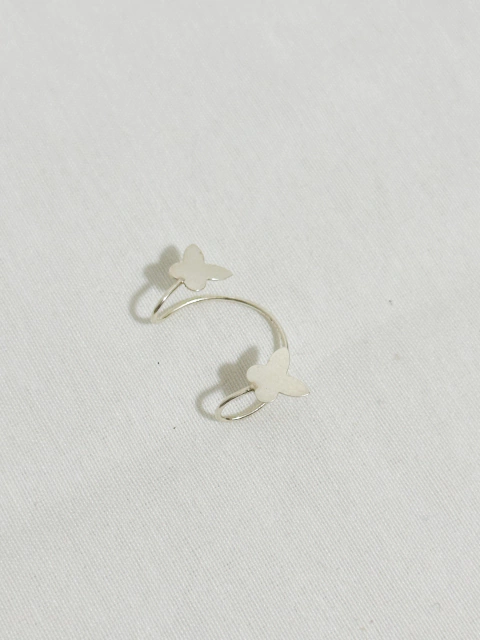 Piercing Fake borboleta dupla lisa Prata925