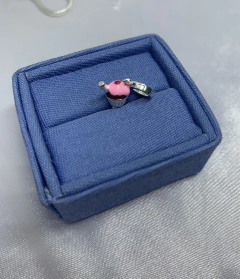 Berloque sorvete com resina prata 925