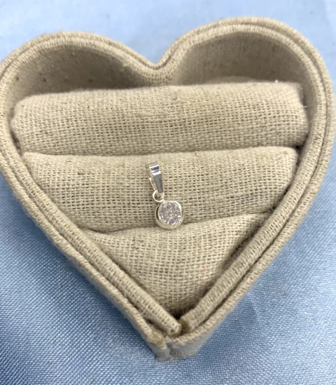 Pingente ponto de luz redondo embutido 5mm Prata925 - comprar online