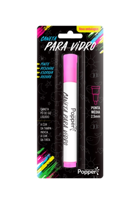 CANETA PARA VIDRO POPPER PINK