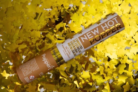 LANÇA CONFETE POPPER NEW HOT ESTRELA DOURADA