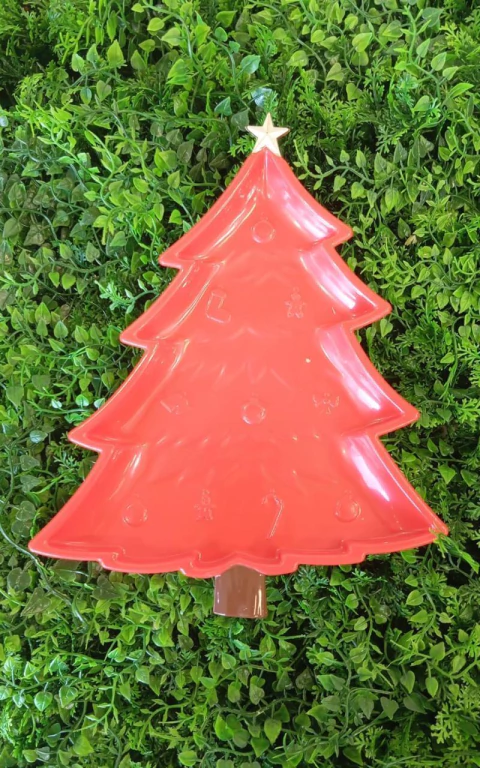 BANDEJA SÓ BOLEIRAS PINHEIRO NATAL VERMELHO TRONCO