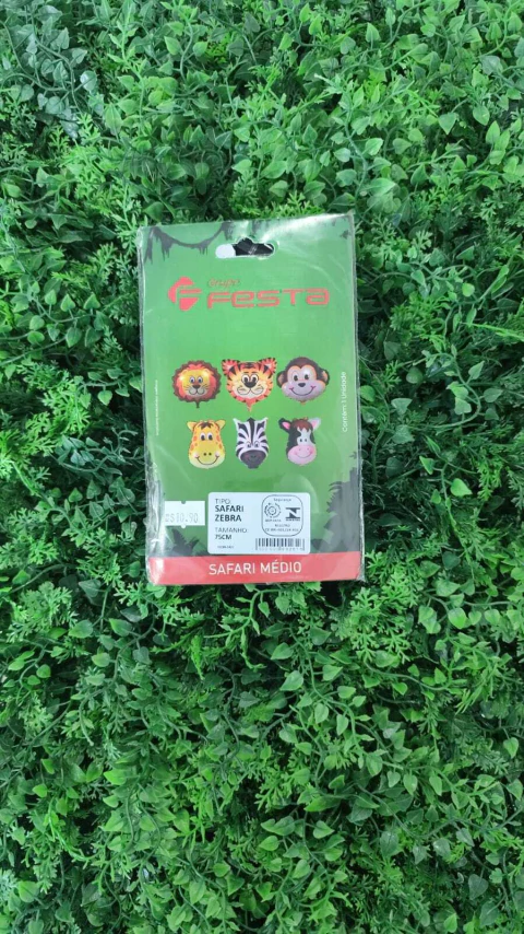 BALÃO METALIZADO FESTA 75CM SAFARI ZEBRA