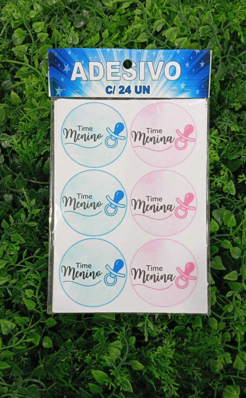 ADESIVO REDONDO ISOFESTAS CHÁ REVELAÇÃO MOD1