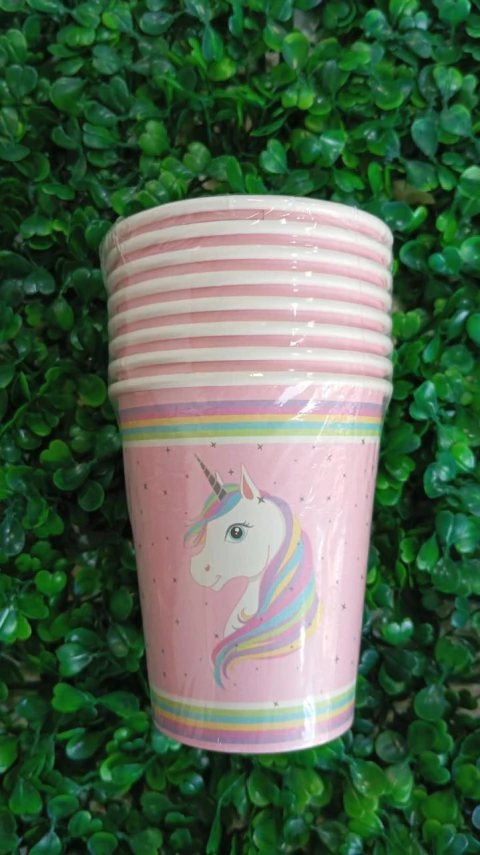 COPO DE PAPEL 250ML MAKE+ C/8 - UNICÓRNIO