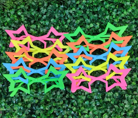 OCULOS RASUL C/10 ESTRELA CHIC NEON LUZ NEGRA