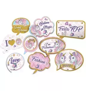 KIT PLACAS FESTCOLOR C/9 UNICÓRNIO