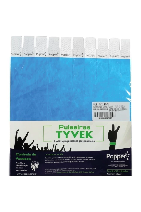 PULSEIRA DE IDENTIFICAÇÃO POPPER C/50 FLUOR AZUL