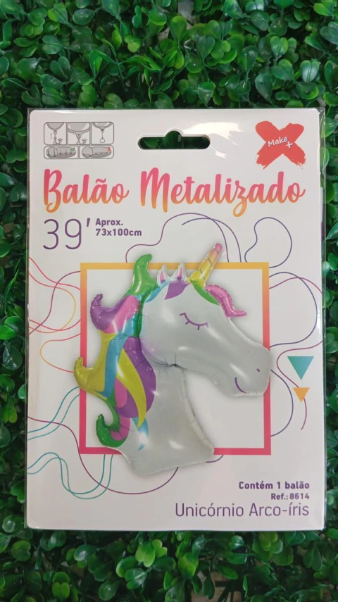 BALÃO METALIZADO MAKE+ 39" UNICÓRNIO