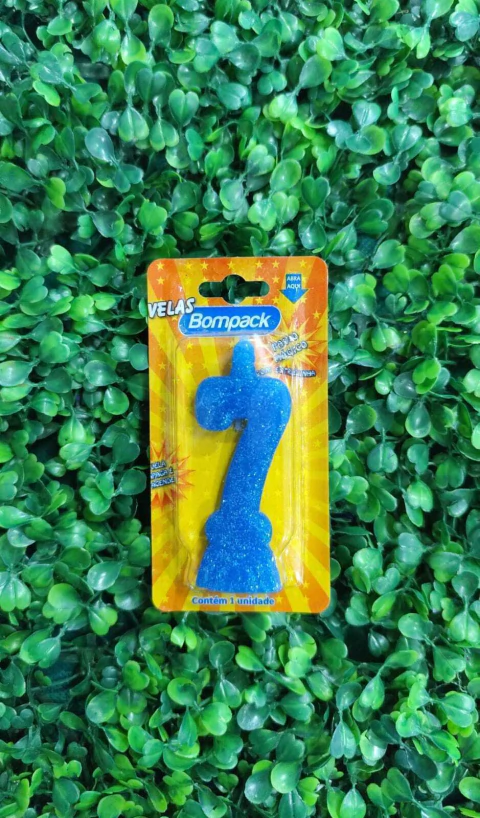 VELA BOMPACK GLITTER AZUL N7