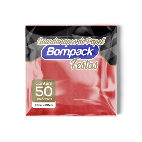 GUARDANAPO BOMPACK C/50 VERMELHO