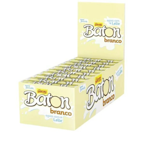 CHOCOLATE GAROTO 30X16G BATON BRANCO