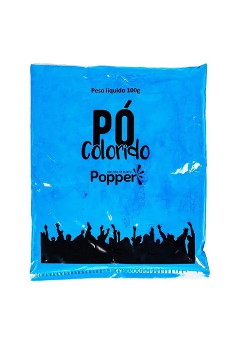 PO COLORIDO POPPER 100G AZUL