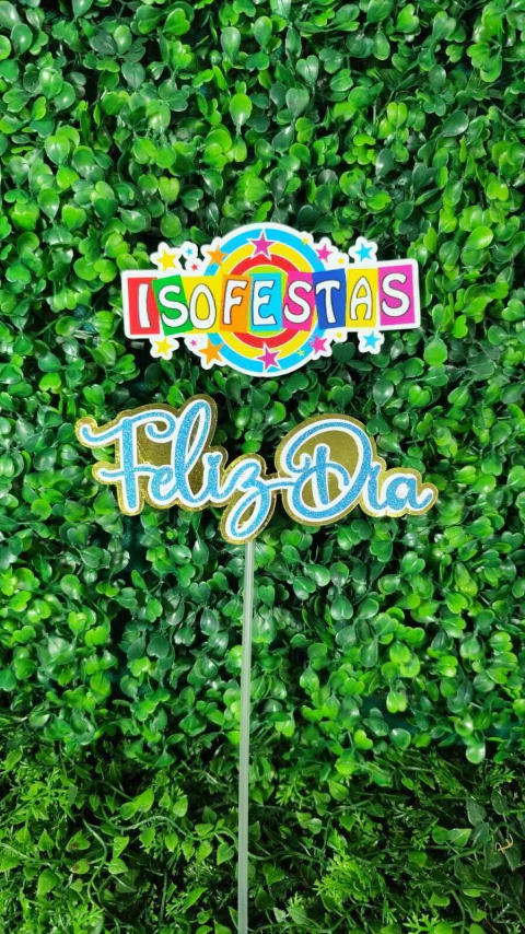 TOPO DE BOLO ISOFESTAS FELIZ DIA AZUL