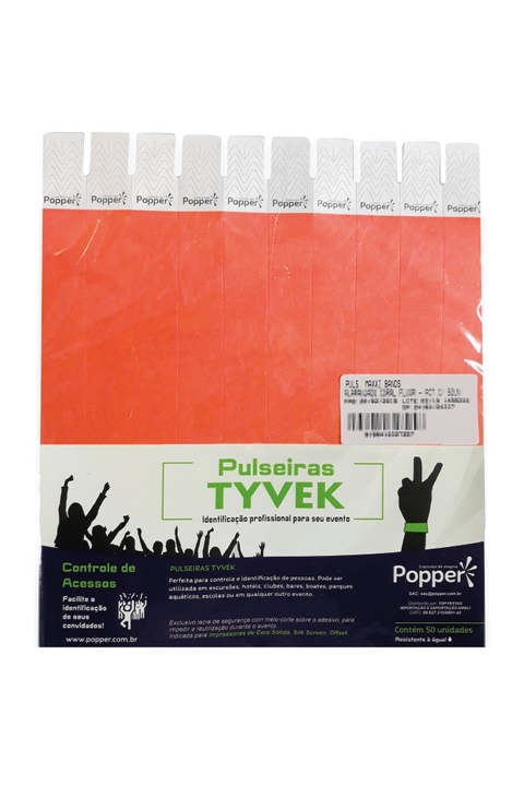 PULSEIRA DE IDENTIFICAÇÃO POPPER C/50 FLUOR CORAL
