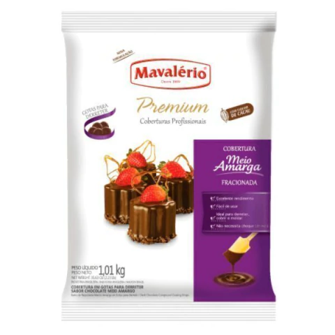COBERTURA MAVALÉRIO GOTAS PREMIUM 1KG MEIO AMARGO
