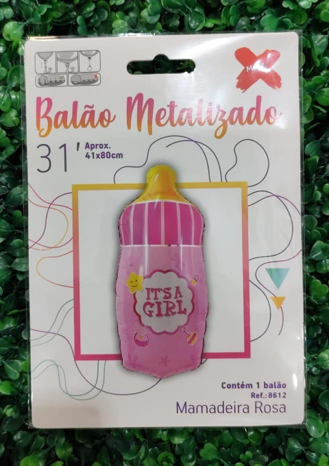 BALAO METALIZADO MAKE+ 31” MAMADEIRA ROSA