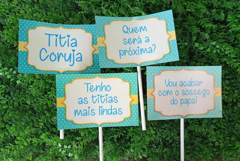 KIT PLACAS RASUL C/10 CHÁ DE BEBÊ I MENINO