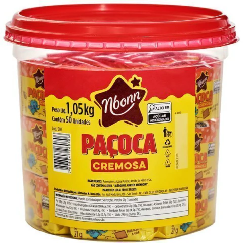 PAÇOCA NBONN 50X21G PAÇOCA CREME