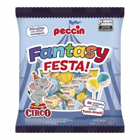 PIRULITO PECCIN 600G FANTASY FESTA CIRCO