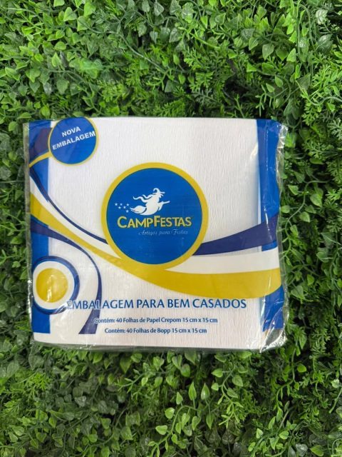 PAPEL BEM CASADO CAMPFESTAS 15X15CM BRANCO